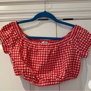 Wilfred red gingham crop top